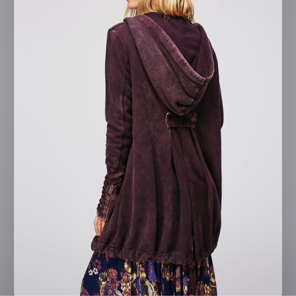 Free People Chelsea lace up cuffs hoodie jacket - Picture 3 of 6